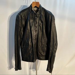 Mens Diesel Black Gold leather jacket. Size L